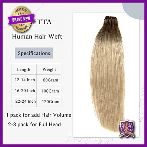 18 Inch Real Human Hair Extensions, 100G Double Weft Sew In Bundles main image 6